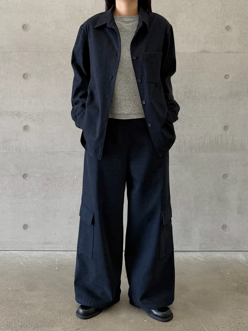 URBANE cloth韓國代購26秋冬高腰工裝闊腿褲休閑褲闊腿褲口袋URBANE cloth休閑褲