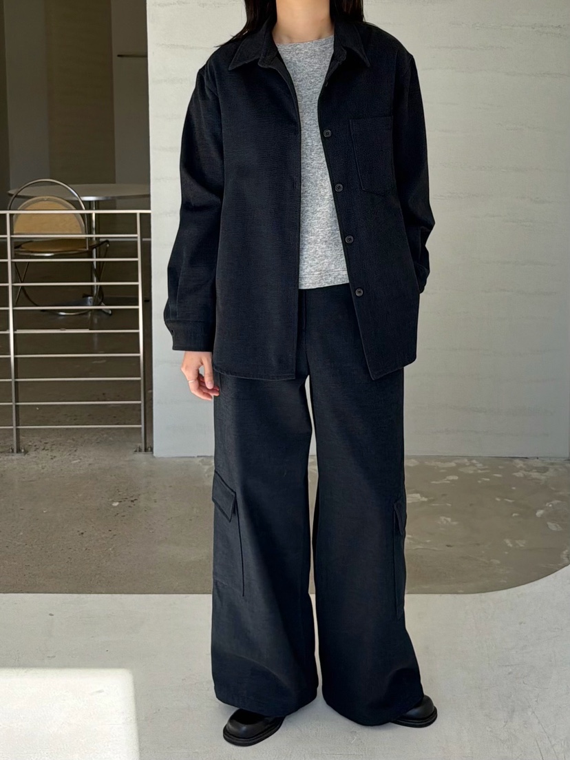 URBANE cloth韓國代購26秋冬高腰工裝闊腿褲休閑褲闊腿褲口袋URBANE cloth休閑褲
