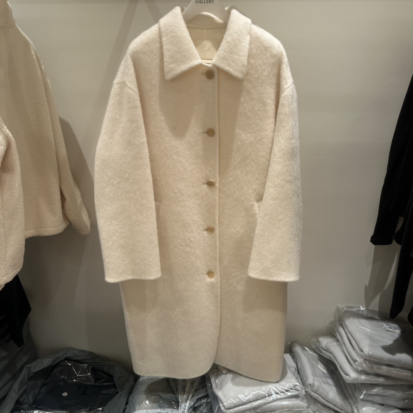 GALLERY-P東大門直郵26秋冬手工羊駝大衣中長款大衣翻領單排扣GALLERY-P中長款大衣圖色1