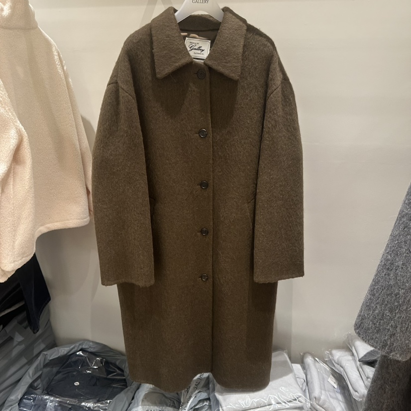GALLERY-P東大門直郵26秋冬手工羊駝大衣中長款大衣翻領單排扣GALLERY-P中長款大衣圖色3