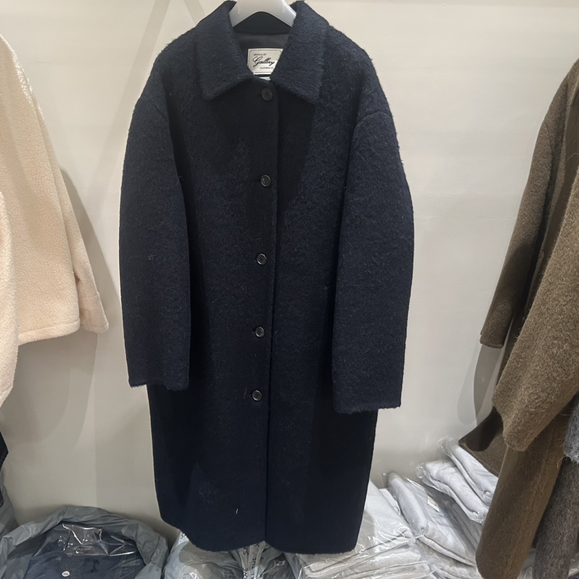 GALLERY-P東大門直郵26秋冬手工羊駝大衣中長款大衣翻領單排扣GALLERY-P中長款大衣圖色4