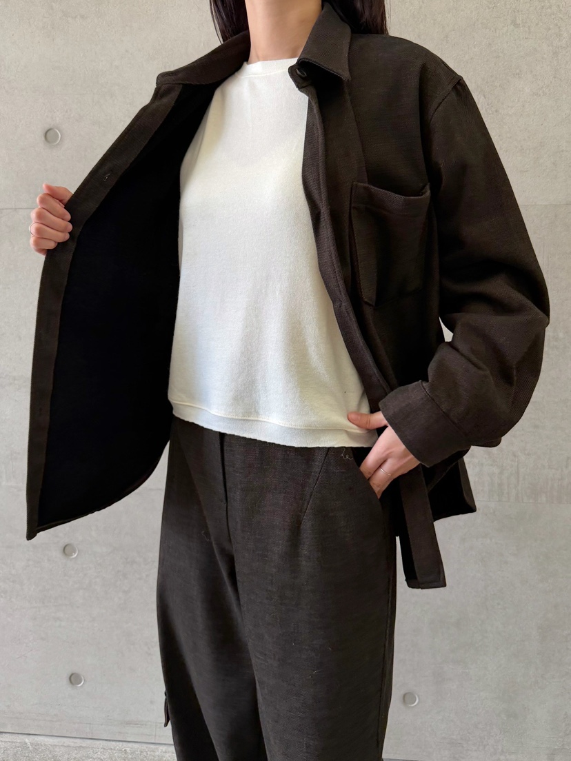 URBANE cloth東大門直郵26秋冬加絨落肩襯衫蕾絲衫單排扣毛絨URBANE cloth襯衫/蕾絲衫