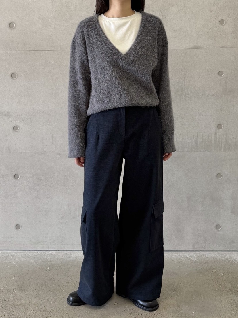 URBANE cloth東大門直郵26秋冬深V領長毛絨毛衣深V領落肩URBANE cloth毛衣