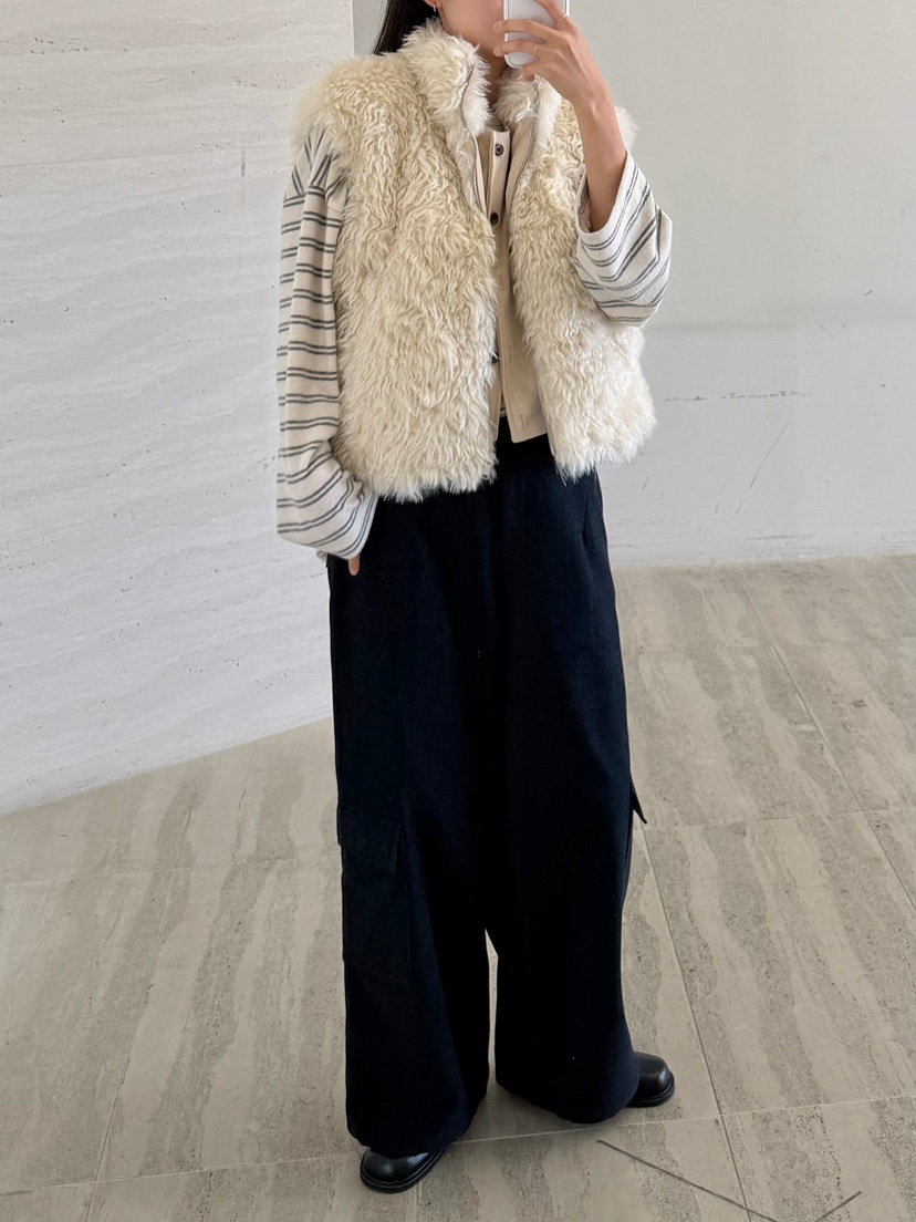 URBANE cloth韓國代購26秋冬毛絨立領層疊馬甲立領疊穿無袖URBANE cloth馬甲