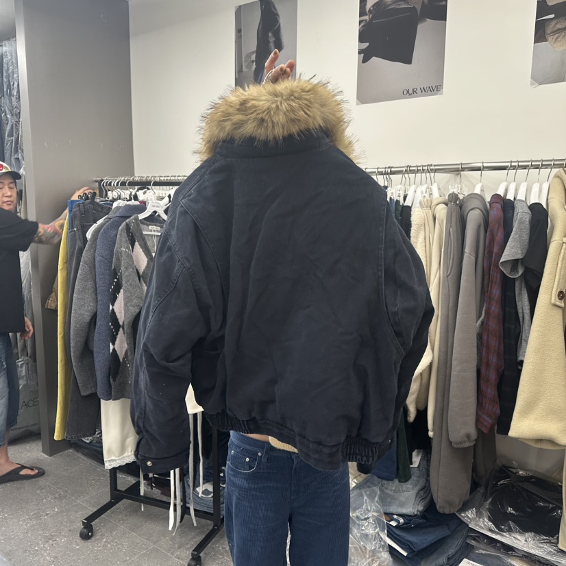 OURWAVE/OUR ROOM東大門直郵26秋冬短款毛領卡其色棉服短款棉OURWAVE/OUR ROOM短款棉服