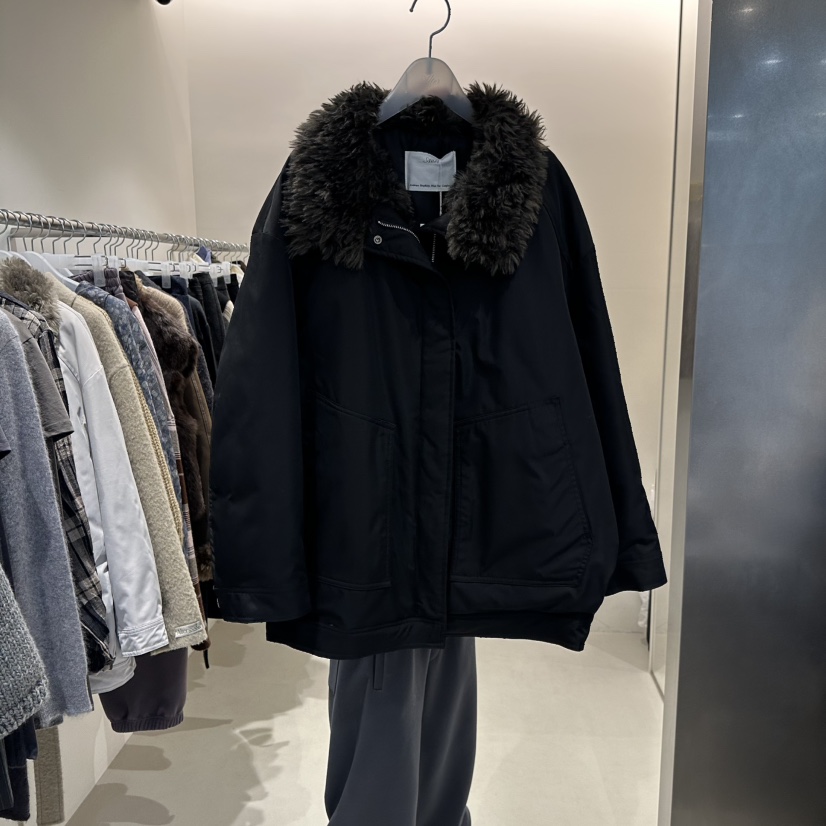 Alter東大門代購26秋冬毛領寬松短款羽絨服羽絨服口袋落肩寬松Alter短款羽絨服圖色3