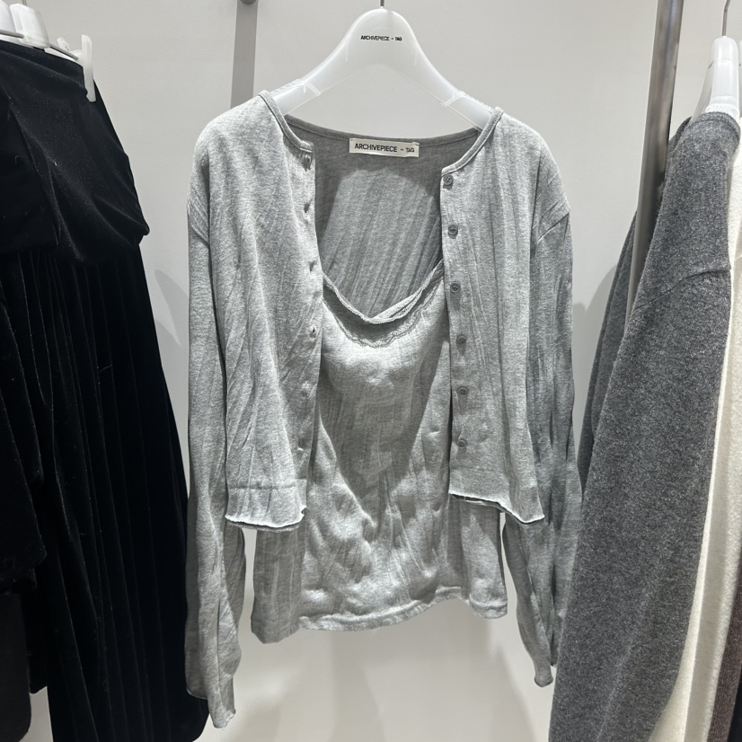 ARCHIVEPIECE TAG東大門實拍26秋冬褶皺兩件套套裝袖口卷邊兩ARCHIVEPIECE TAG套裝圖色3