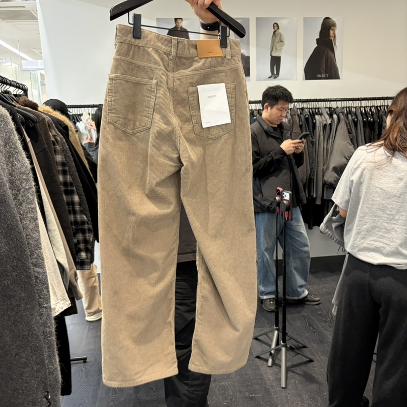 OBJECT韓國代購26秋冬直筒燈芯絨休閑褲直筒經典OBJECT休閑褲