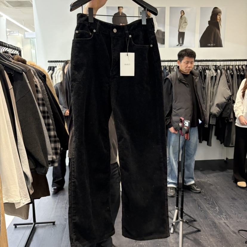 OBJECT韓國代購26秋冬直筒燈芯絨休閑褲直筒經典OBJECT休閑褲圖色1