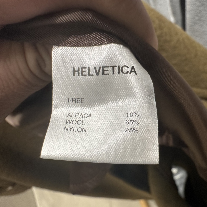 HELVETICA韓國直郵26秋冬翻領毛呢大衣中長款大衣含腰帶單排扣HELVETICA中長款大衣