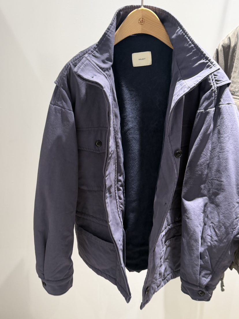 SELECT MARKET韓國直郵26秋冬工裝夾棉立領夾克水洗棉質口袋工SELECT MARKET夾克