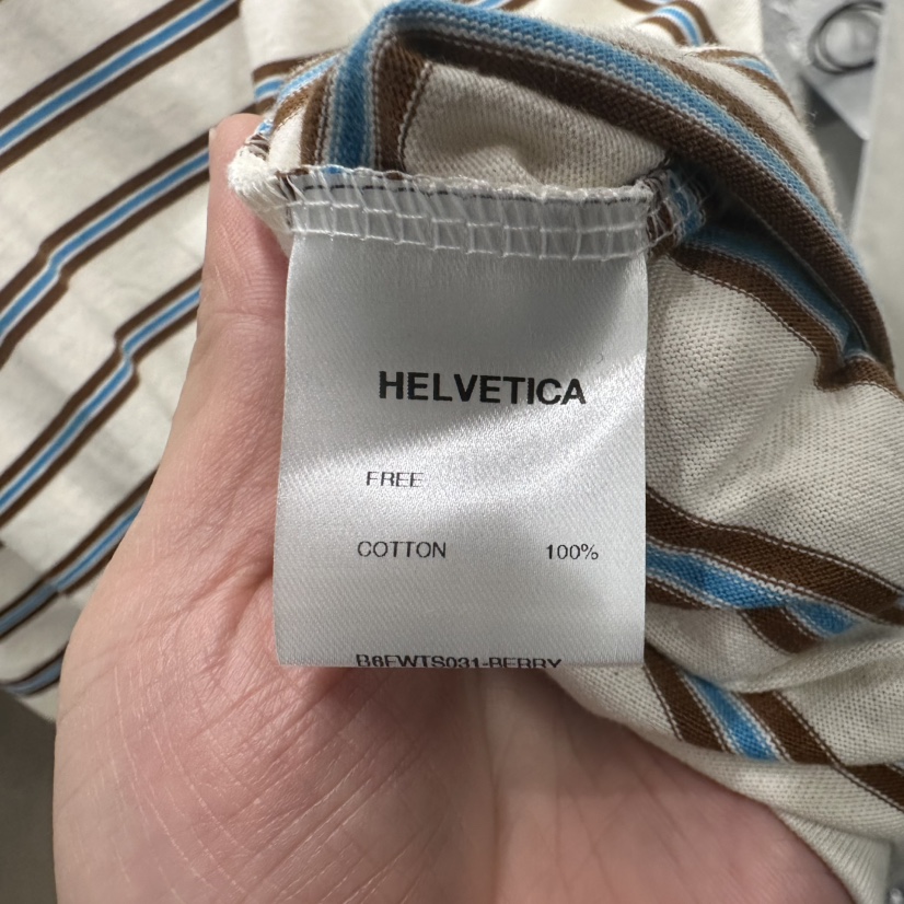 HELVETICA東大門代購26秋冬寬松條紋長袖T恤落肩圓領寬松HELVETICA長袖T恤