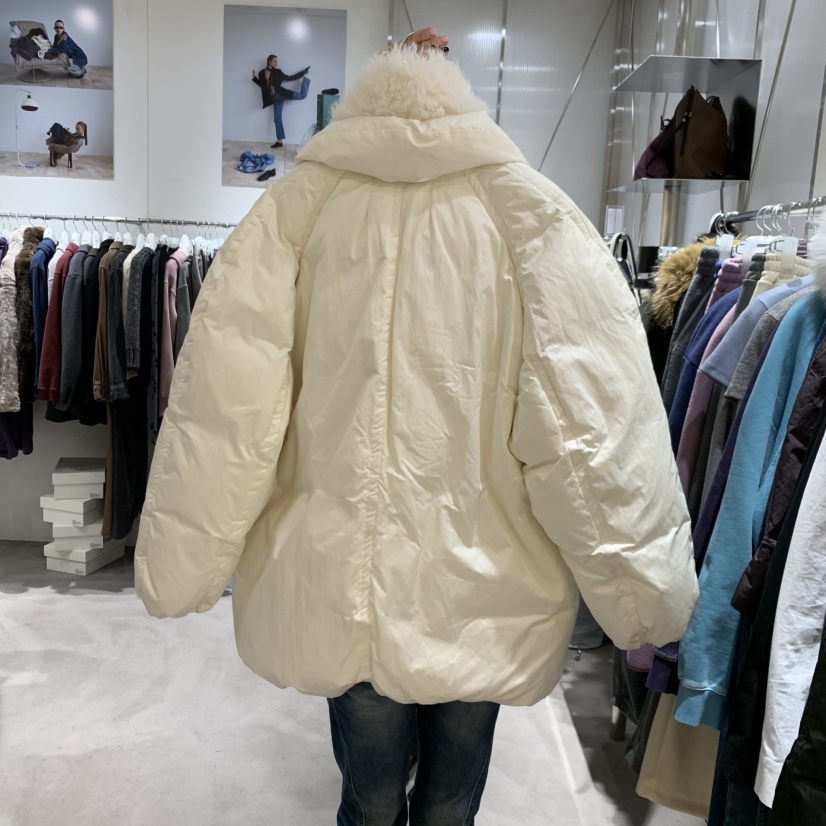 TEMPTING韓國直郵26秋冬毛領廓形羽絨服長款羽絨服口袋毛皮立TEMPTING長款羽絨服