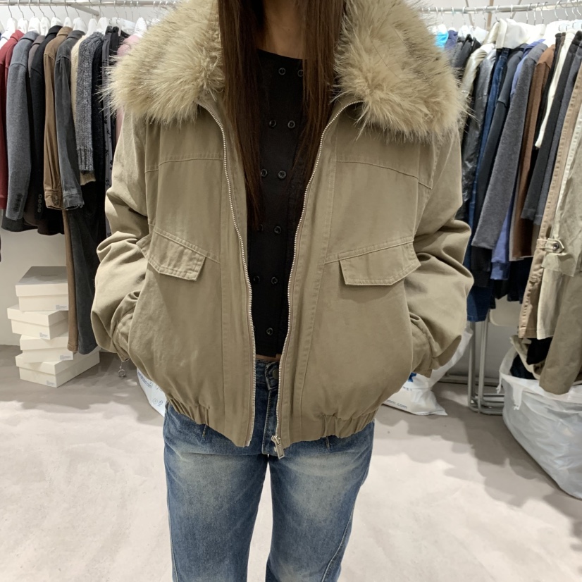 TEMPTING韓國直郵26秋冬毛領短款工裝羽絨服短款羽絨服短款填TEMPTING短款羽絨服圖色2