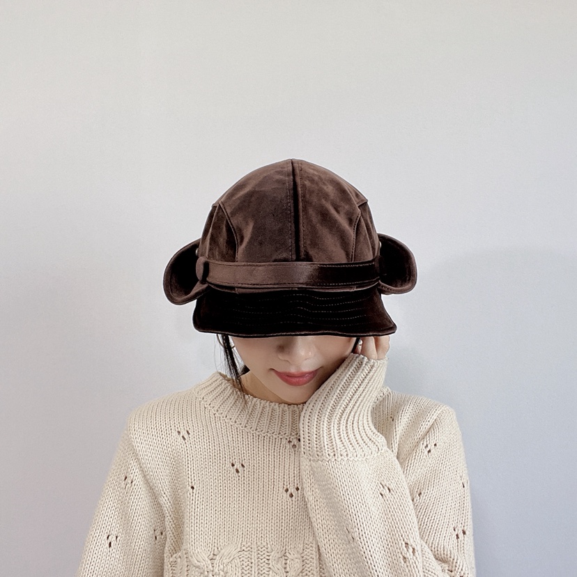 LOVELY HAT東大門代購26秋冬復古絲絨拼接造型帽帽子絲絨LOVELY HAT帽子