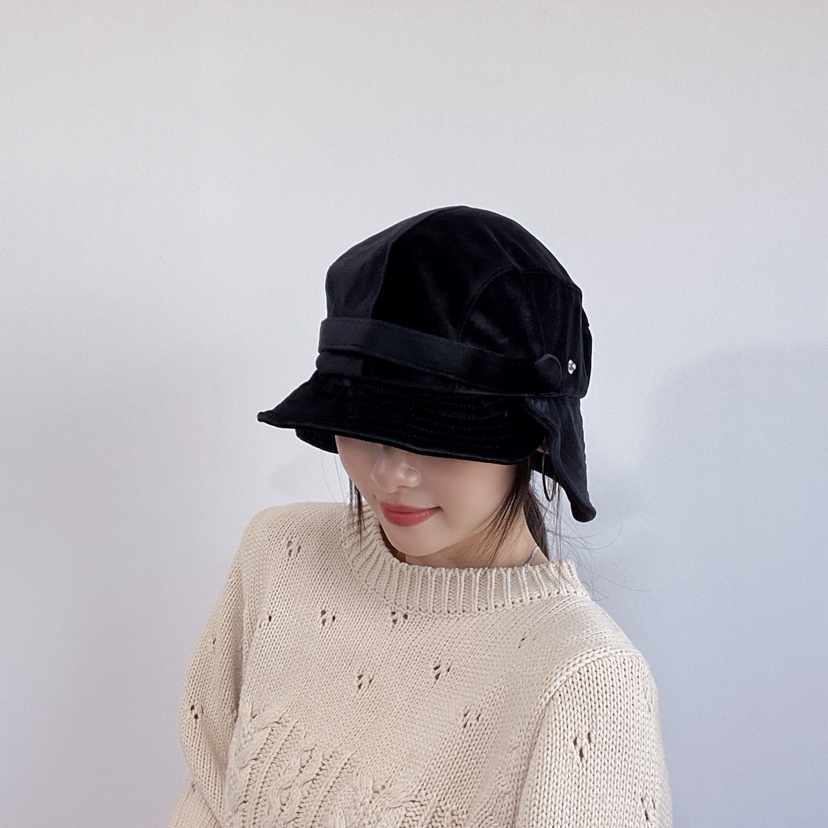 LOVELY HAT東大門代購26秋冬復古絲絨拼接造型帽帽子絲絨LOVELY HAT帽子