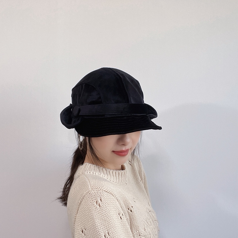 LOVELY HAT東大門代購26秋冬復古絲絨拼接造型帽帽子絲絨LOVELY HAT帽子
