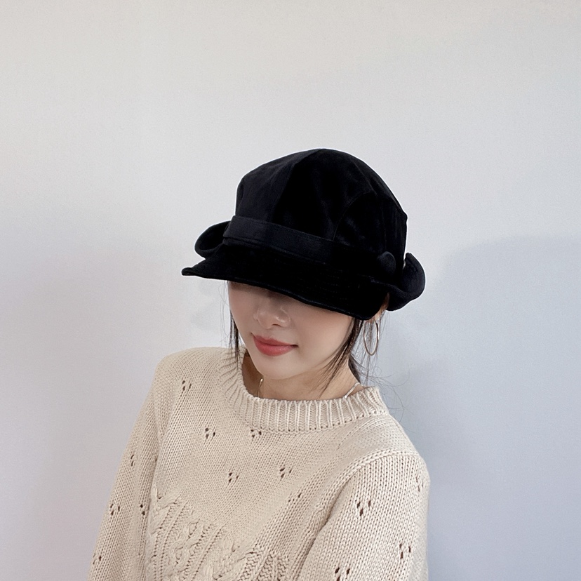 LOVELY HAT東大門代購26秋冬復古絲絨拼接造型帽帽子絲絨LOVELY HAT帽子