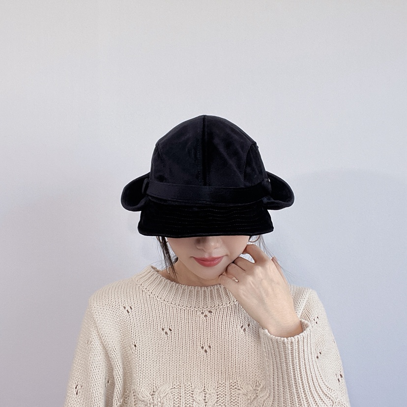 LOVELY HAT東大門代購26秋冬復古絲絨拼接造型帽帽子絲絨LOVELY HAT帽子