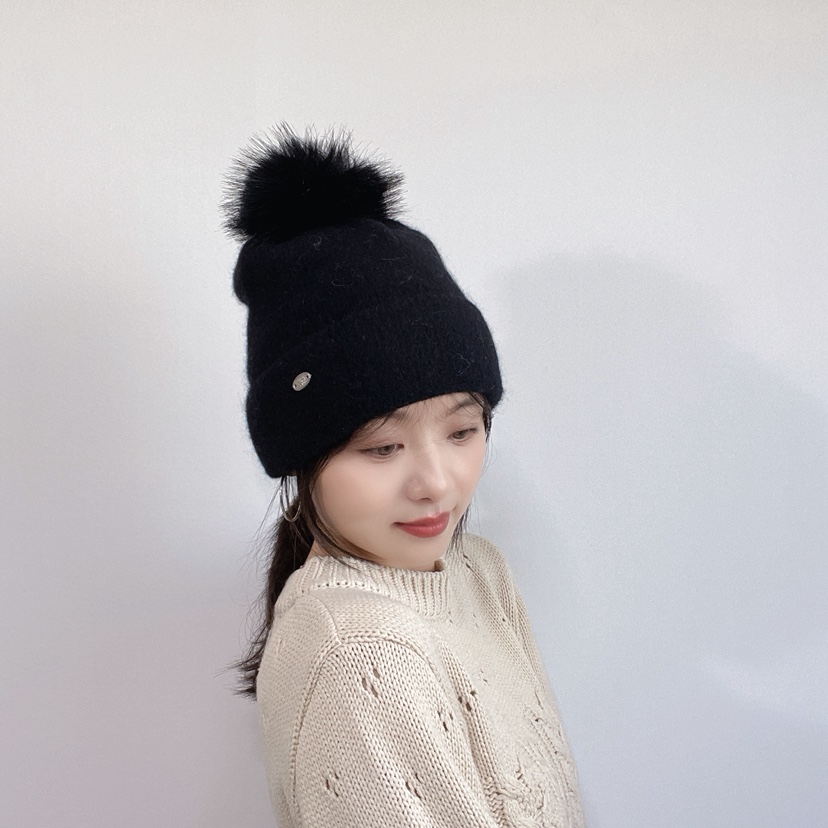 LOVELY HAT韓國代購26秋冬毛球翻邊針織帽 日常保暖帽子LOVELY HAT帽子