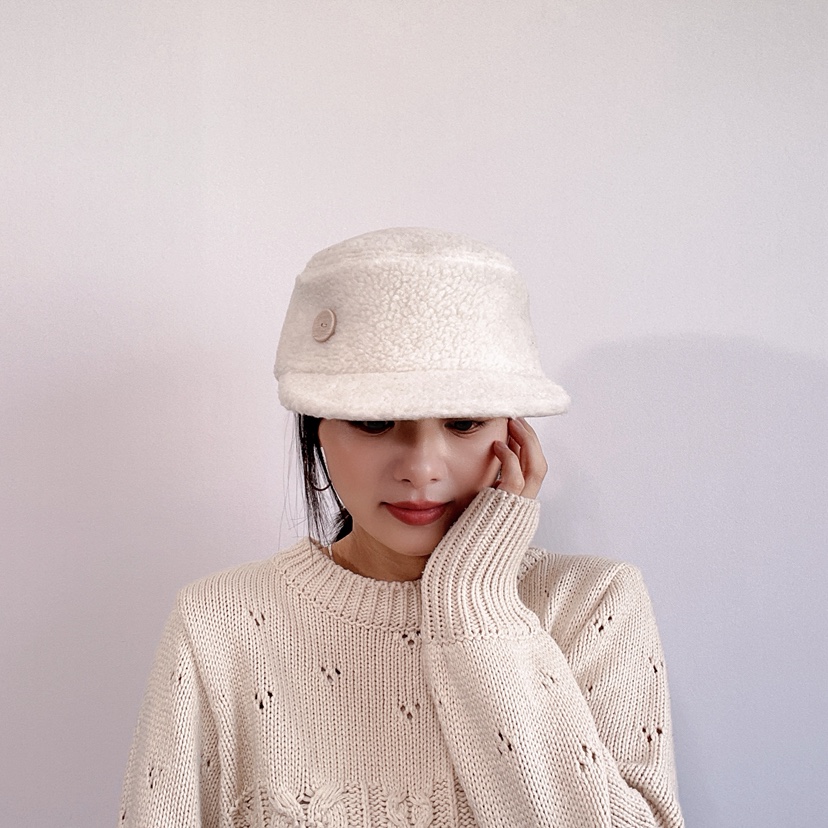 LOVELY HAT東大門直郵26秋冬毛絨短檐裝飾扣帽帽子LOVELY HAT帽子