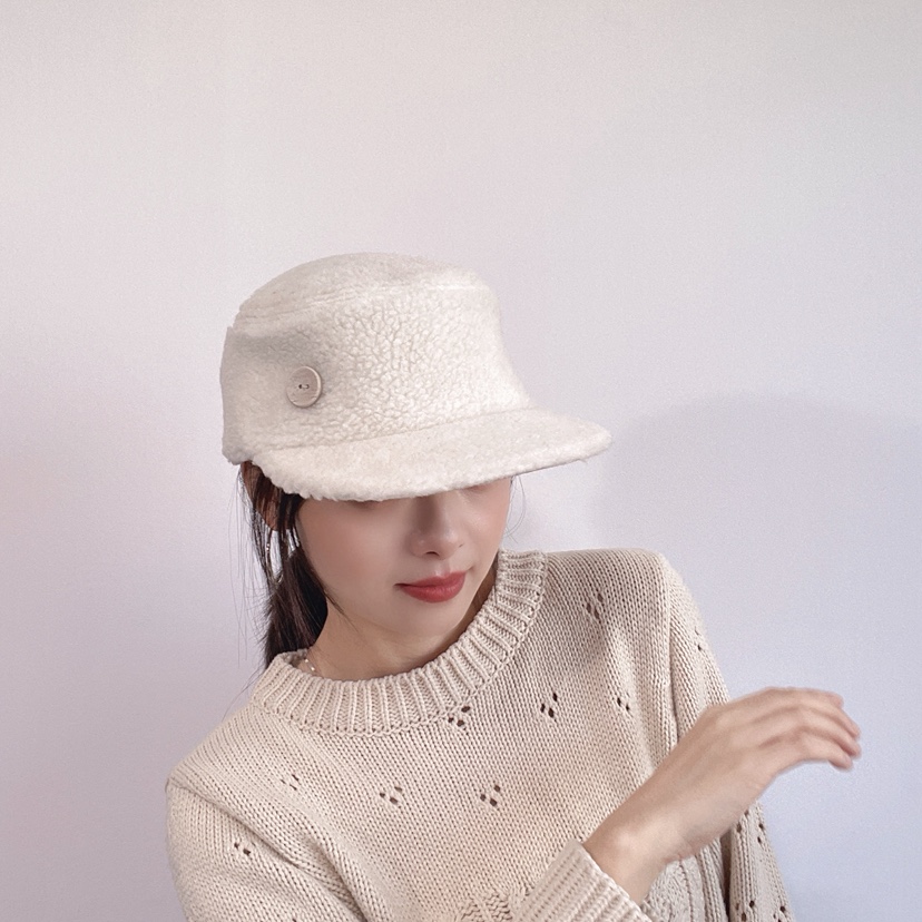 LOVELY HAT東大門直郵26秋冬毛絨短檐裝飾扣帽帽子LOVELY HAT帽子