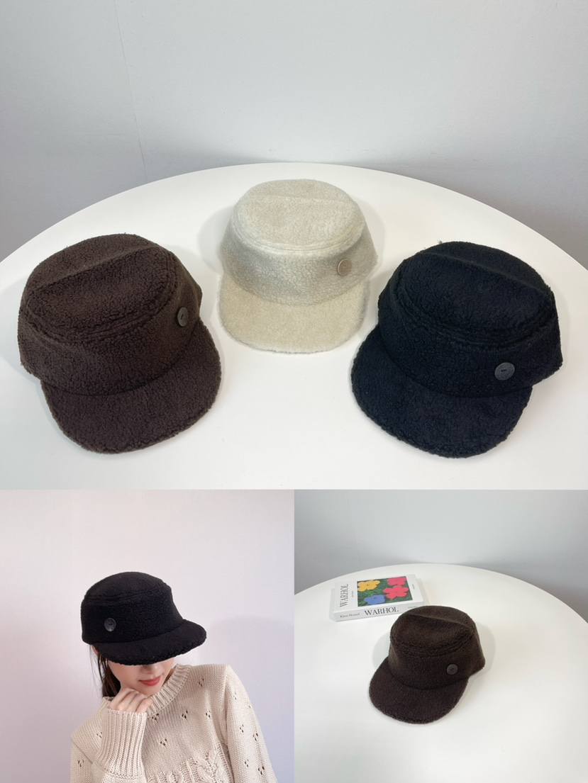 LOVELY HAT東大門直郵26秋冬毛絨短檐裝飾扣帽帽子LOVELY HAT帽子