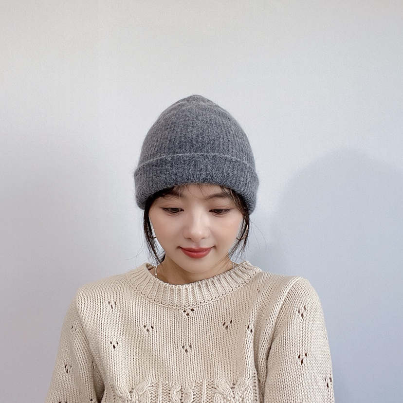 LOVELY HAT東大門代購26秋冬卷邊毛絨針織冷帽帽子羅紋LOVELY HAT帽子