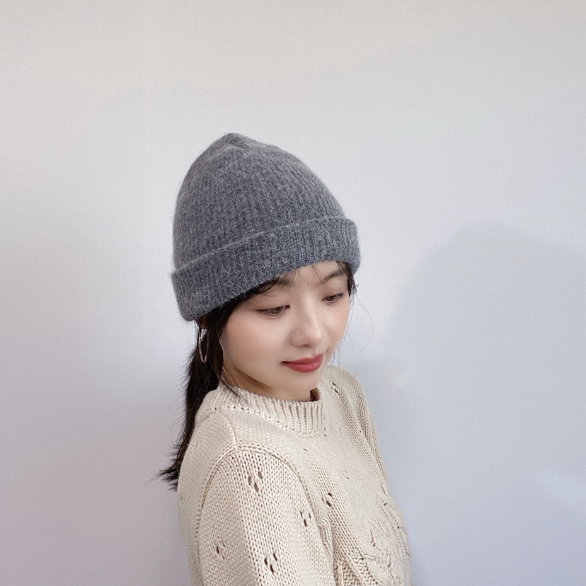 LOVELY HAT東大門代購26秋冬卷邊毛絨針織冷帽帽子羅紋LOVELY HAT帽子