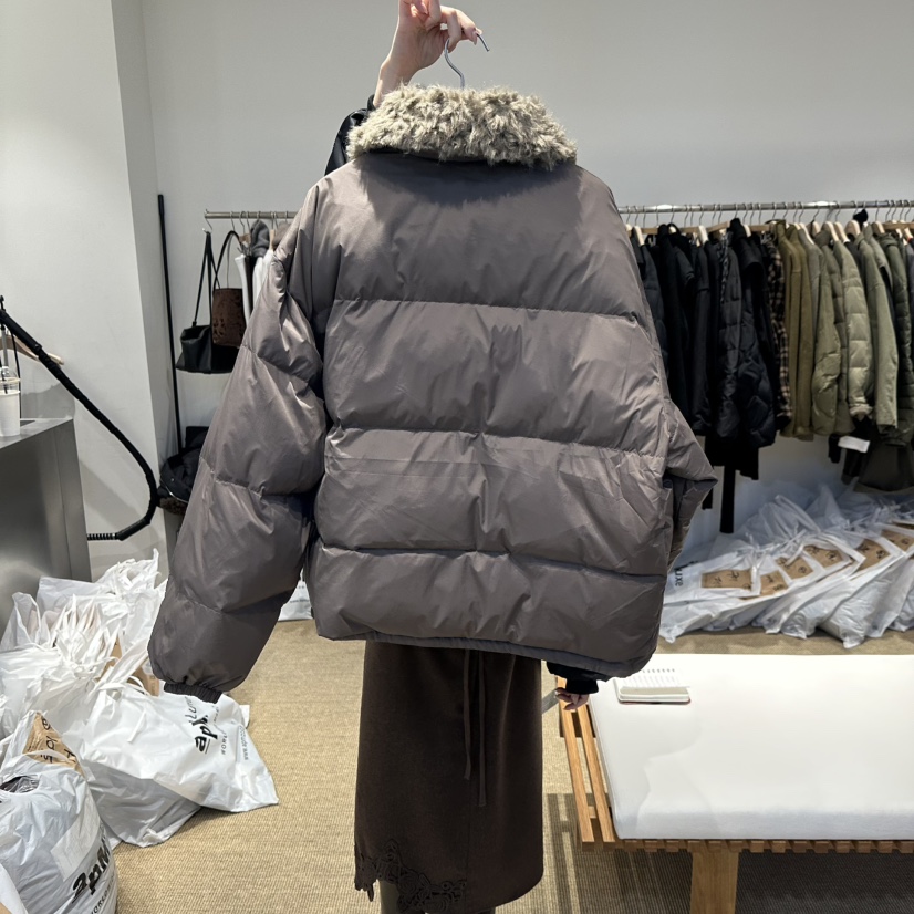SELF SERVICE/MASOF韓國代購26秋冬毛領短款羽絨短款羽絨服羽SELF SERVICE/MASOF短款羽絨服
