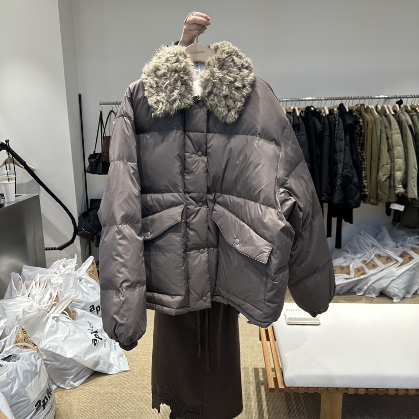 SELF SERVICE/MASOF韓國代購26秋冬毛領短款羽絨短款羽絨服羽SELF SERVICE/MASOF短款羽絨服圖色2