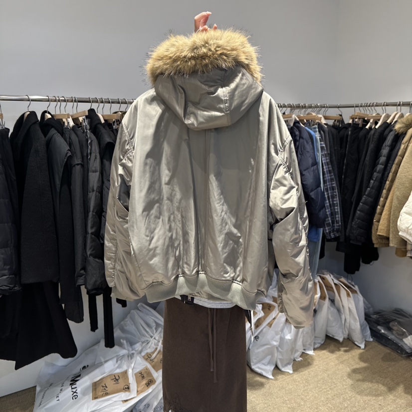 SELF SERVICE/MASOF東大門實拍26秋冬寬松羽絨毛領帽子可拆卸SELF SERVICE/MASOF短款羽絨服