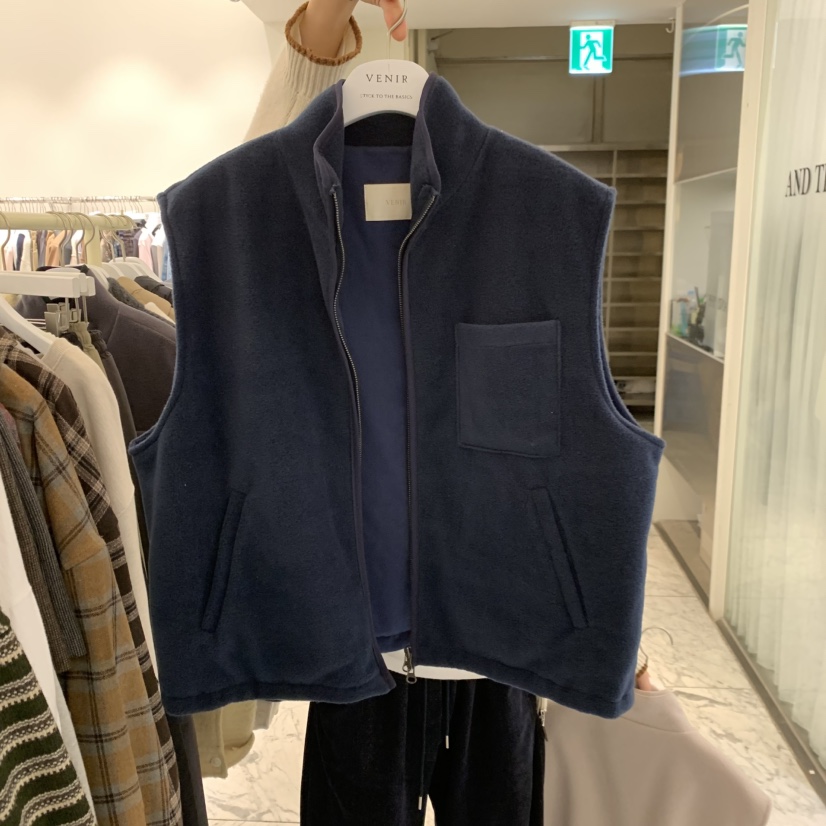 VENIR-A東大門實拍26秋冬立領搖粒絨抽繩馬甲拉鏈開合可調節立VENIR-A馬甲圖色2
