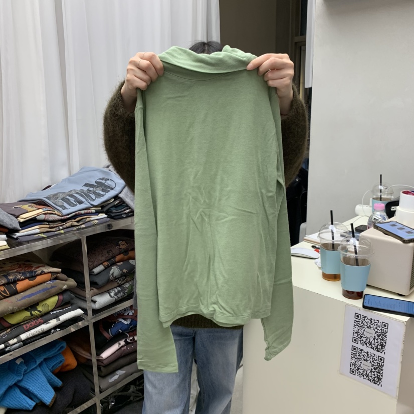 SEeD-SOBORO韓國代購26秋冬高領長袖內搭T恤長袖T恤高前后兩穿SEeD-SOBORO長袖T恤圖色3
