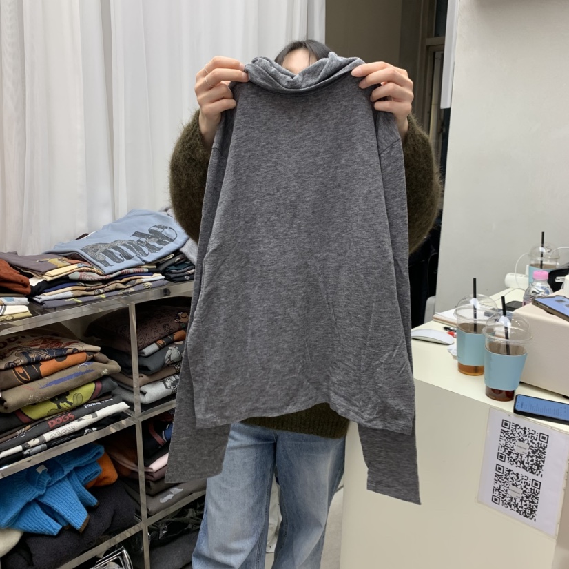 SEeD-SOBORO韓國代購26秋冬高領長袖內搭T恤長袖T恤高前后兩穿SEeD-SOBORO長袖T恤圖色4