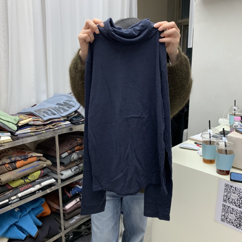 SEeD-SOBORO韓國代購26秋冬高領長袖內搭T恤長袖T恤高前后兩穿SEeD-SOBORO長袖T恤圖色8