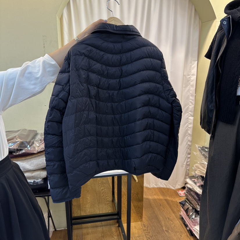 COCO HOLIC東大門實拍26秋冬波浪領短款輕薄棉服短款棉服單排COCO HOLIC短款棉服