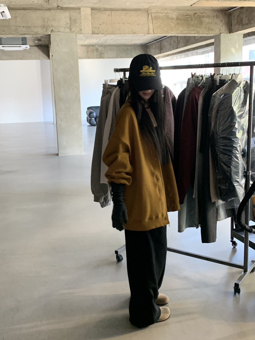 LO GARDEN韓國代購26秋冬V領寬松開衫夾克不含內搭V領落肩寬松LO GARDEN夾克