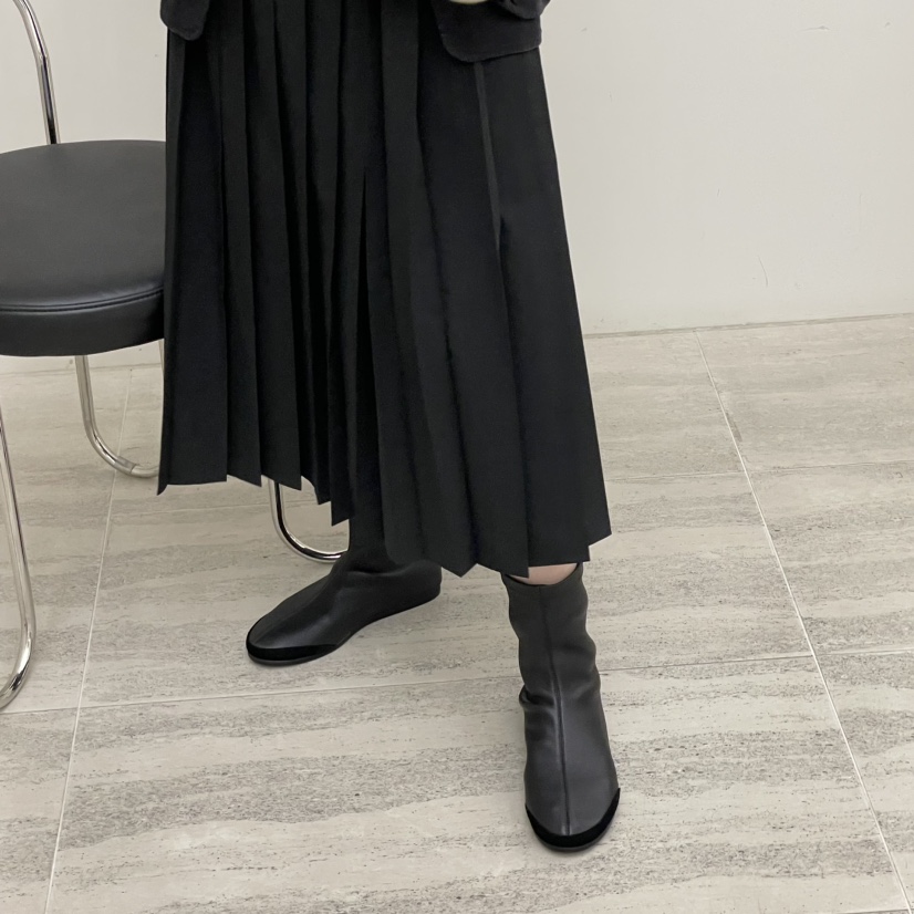 J PLACE東大門實拍26秋冬簡約中筒平底靴靴子中筒絨J PLACE靴子
