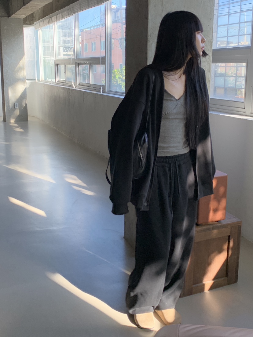LO GARDEN東大門代購26秋冬束腳休閑衛褲休閑褲抽繩保暖寬松LO GARDEN休閑褲