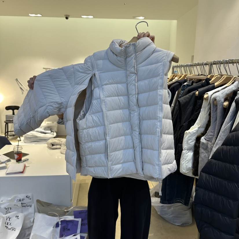 eyeful韓國代購26秋冬短款立領羽絨服短款羽絨服羽絨袖子可拆eyeful短款羽絨服