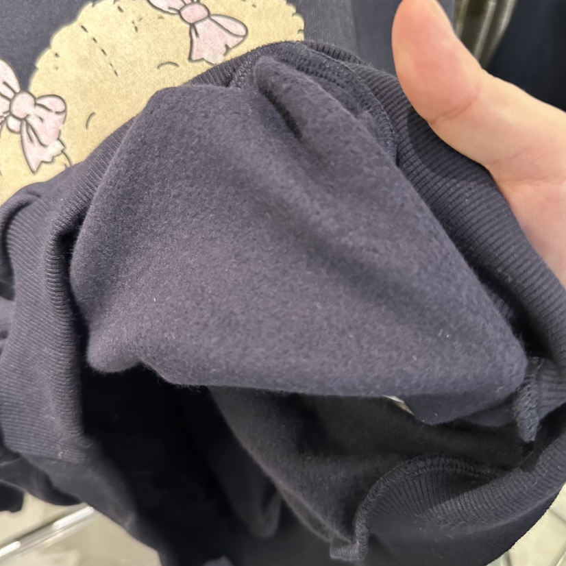 Honey東大門直郵26秋冬圓領卡通印花加絨衛衣加絨落肩圓領羅紋Honey衛衣