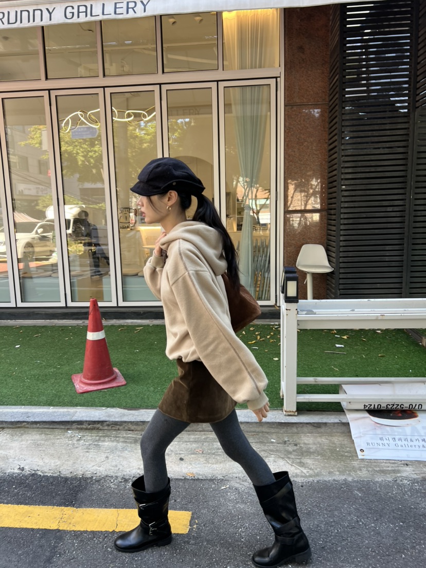 ME MO韓國代購26秋冬系帶搖粒絨連帽衛衣連帽衫系帶燈籠ME MO衛衣