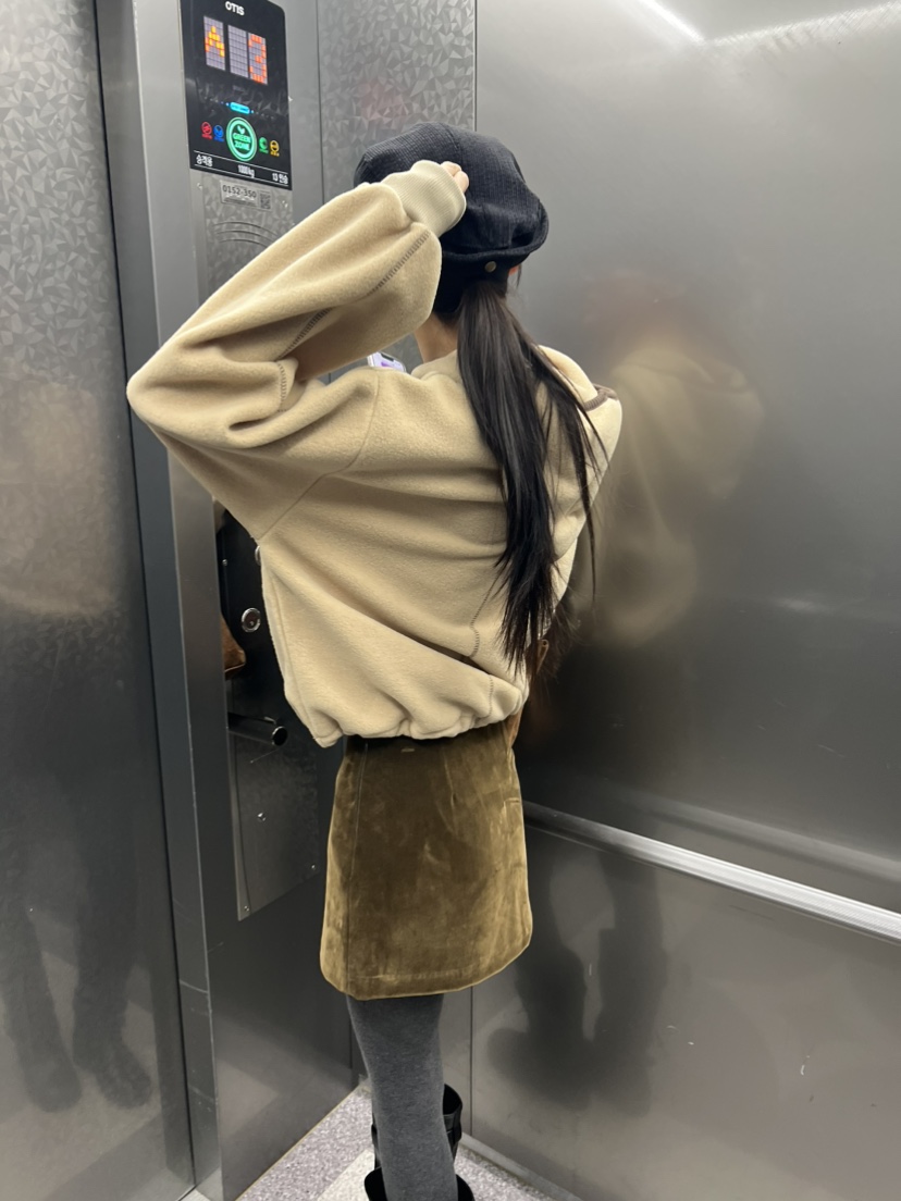 ME MO韓國代購26秋冬系帶搖粒絨連帽衛衣連帽衫系帶燈籠ME MO衛衣