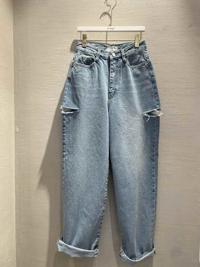 TIZZI韓國直郵東大門實拍女裝新款真品人氣職業休閑推薦牛仔褲SEESTAR/hi high牛仔褲