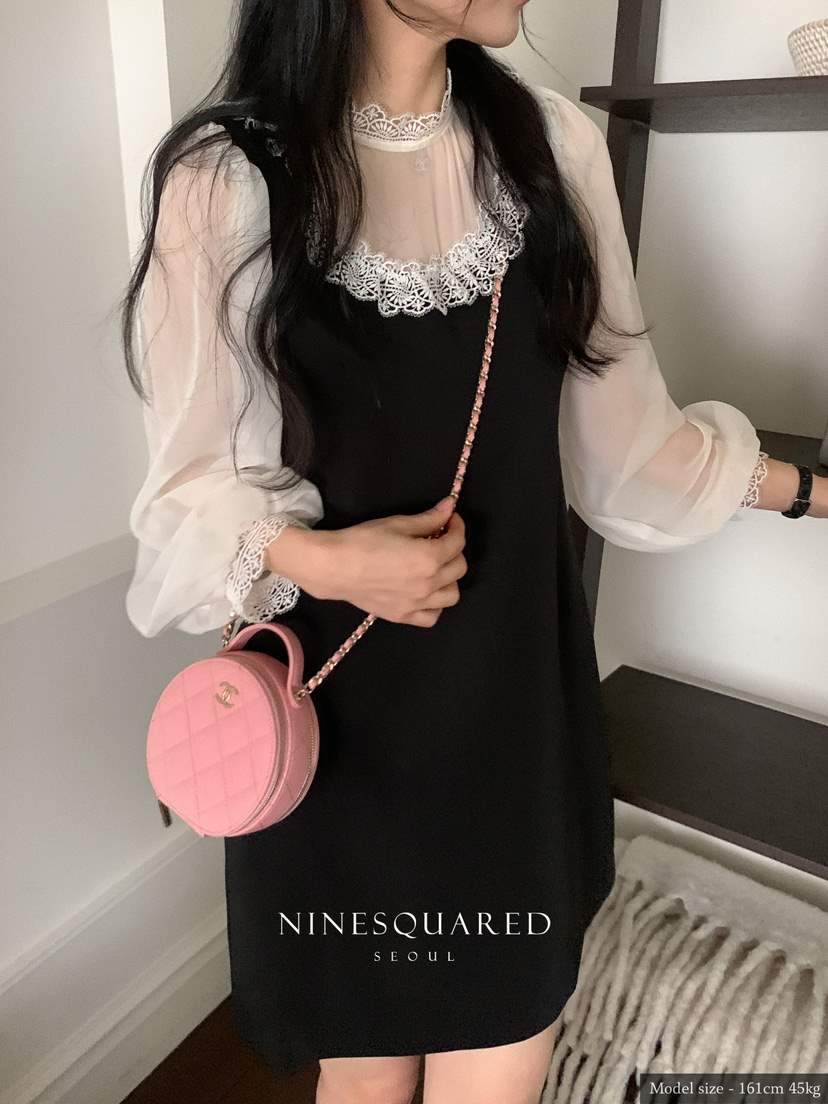 NINESQUARED韓國直郵東大門實拍女裝新款熱賣24春夏連衣裙ROMAINE連衣裙