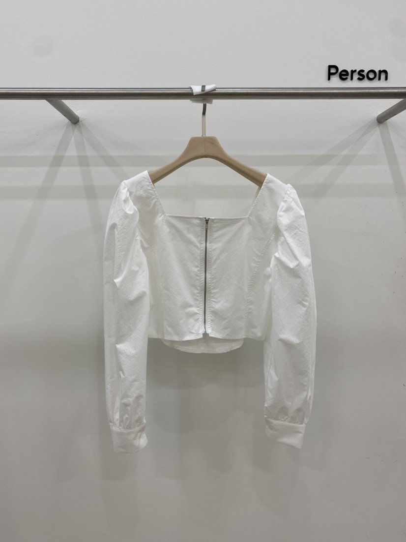 Person韓國直郵女裝新款人氣真品推薦時尚休閑襯衫蕾絲衫拉鏈PERSON襯衫/蕾絲衫