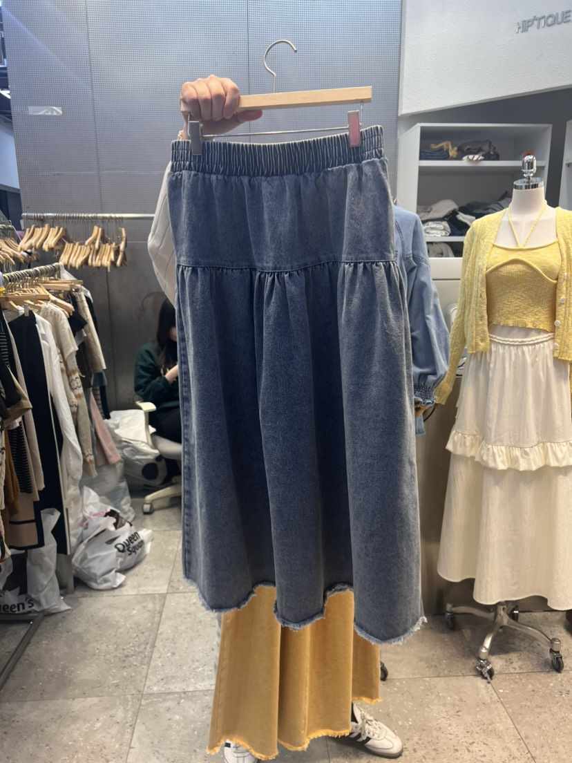 HIPTIQUE韓國直郵東大門實拍女裝新款24春夏半身裙中短裙BLOOM半身裙/中短裙