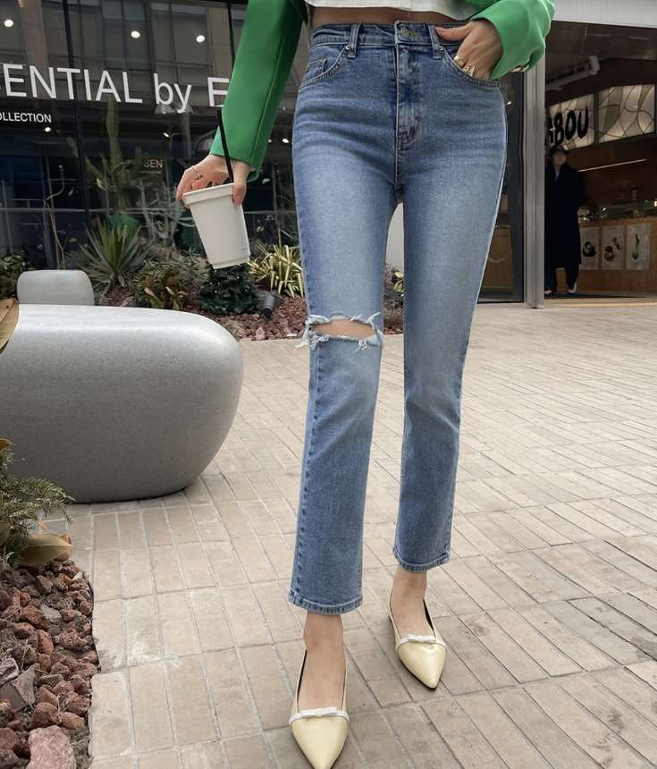 LEA韓國直郵女裝新品時尚推薦24春夏人氣休閑牛仔褲牛仔布이향牛仔褲