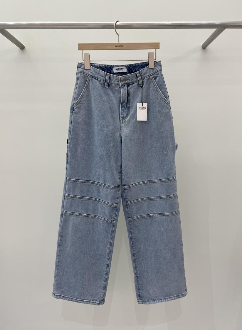 ws@rm/WA SHING ROOM韓國直郵東大門代購女裝新款休閑牛仔褲ARTISANAL牛仔褲